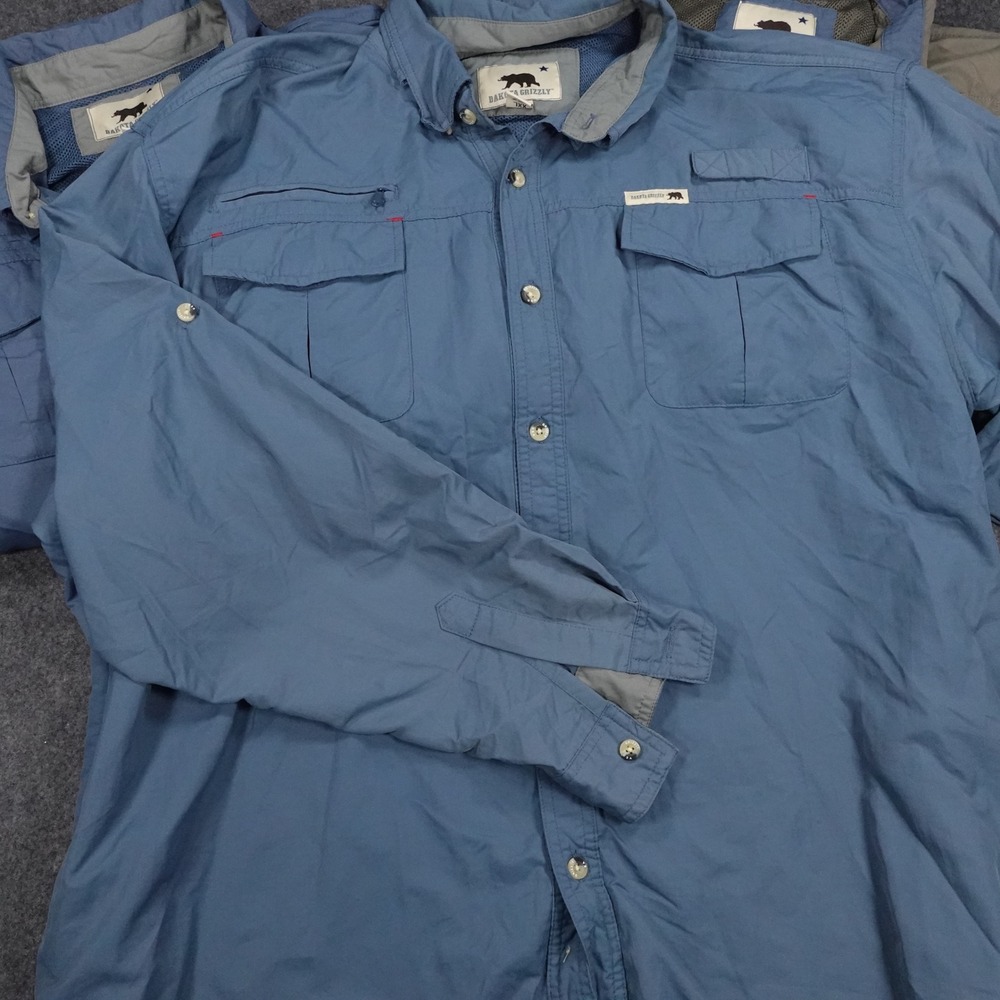 Dakota Grizzly Mens XXL Lot of 3 Nylon Fishing Shirts Blue Grey Long Sleeve PFG - Picture 5 of 12